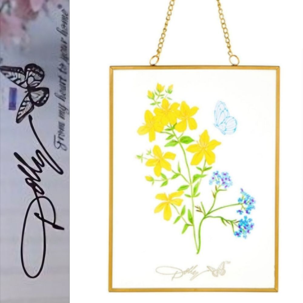 Dolly Parton Spring Floral Print Glass Panel Decor